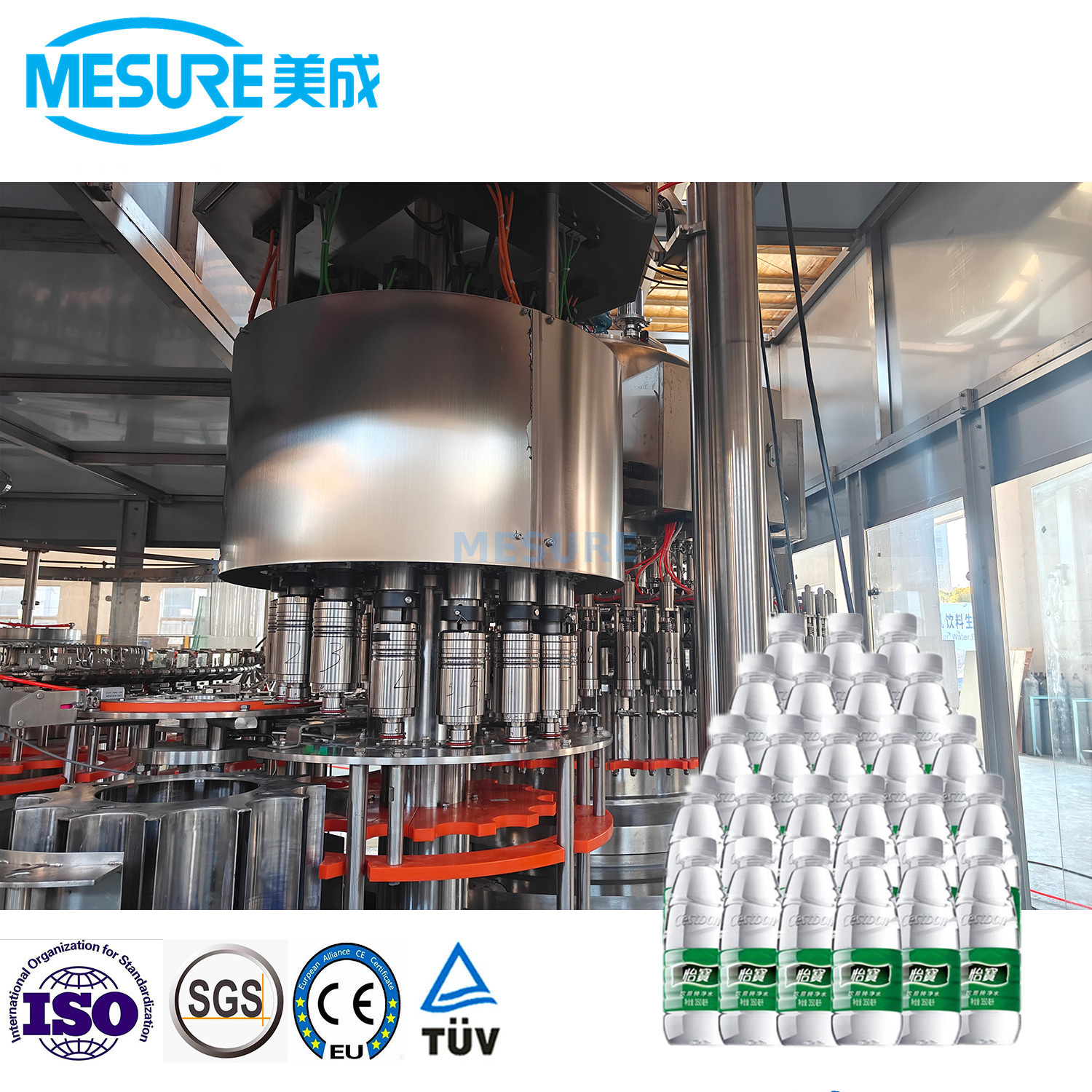 交钥匙宠物装瓶厂：水/液体的吹填充瓶装组合机|定制有效生产线