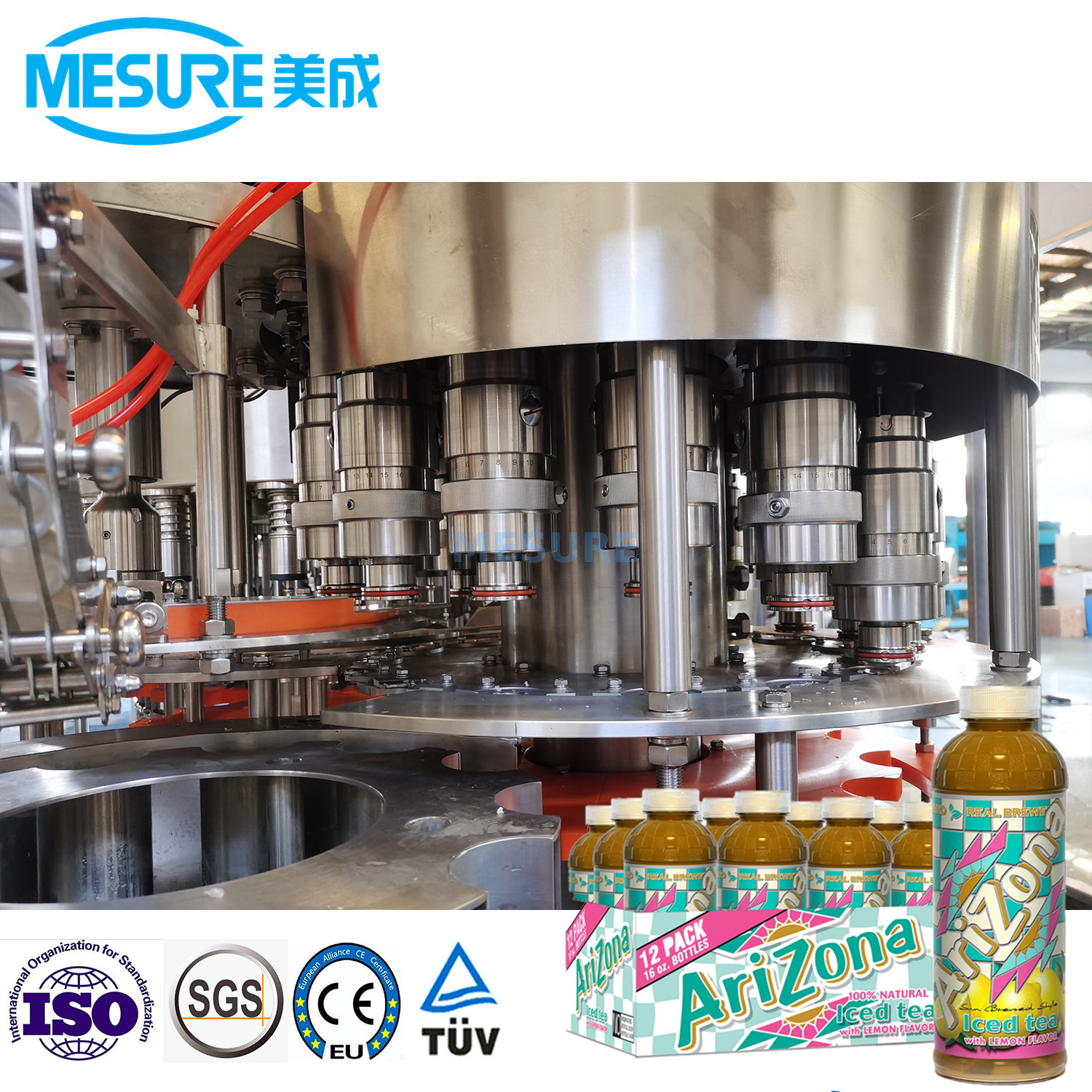 果汁的高速宠物瓶填充剂|打击填充帽梳理机，99.5％的效率自定义线