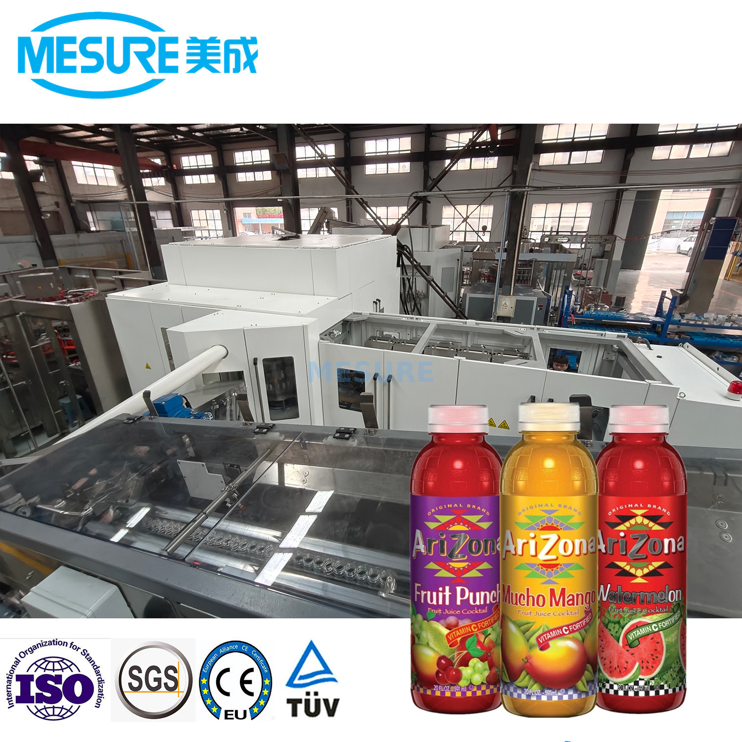 交钥匙果汁装瓶厂：吹填充帽梳理机|定制宠物填充线，高输出